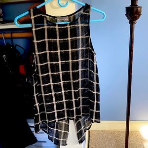 Sheer flowy tank, longer in back